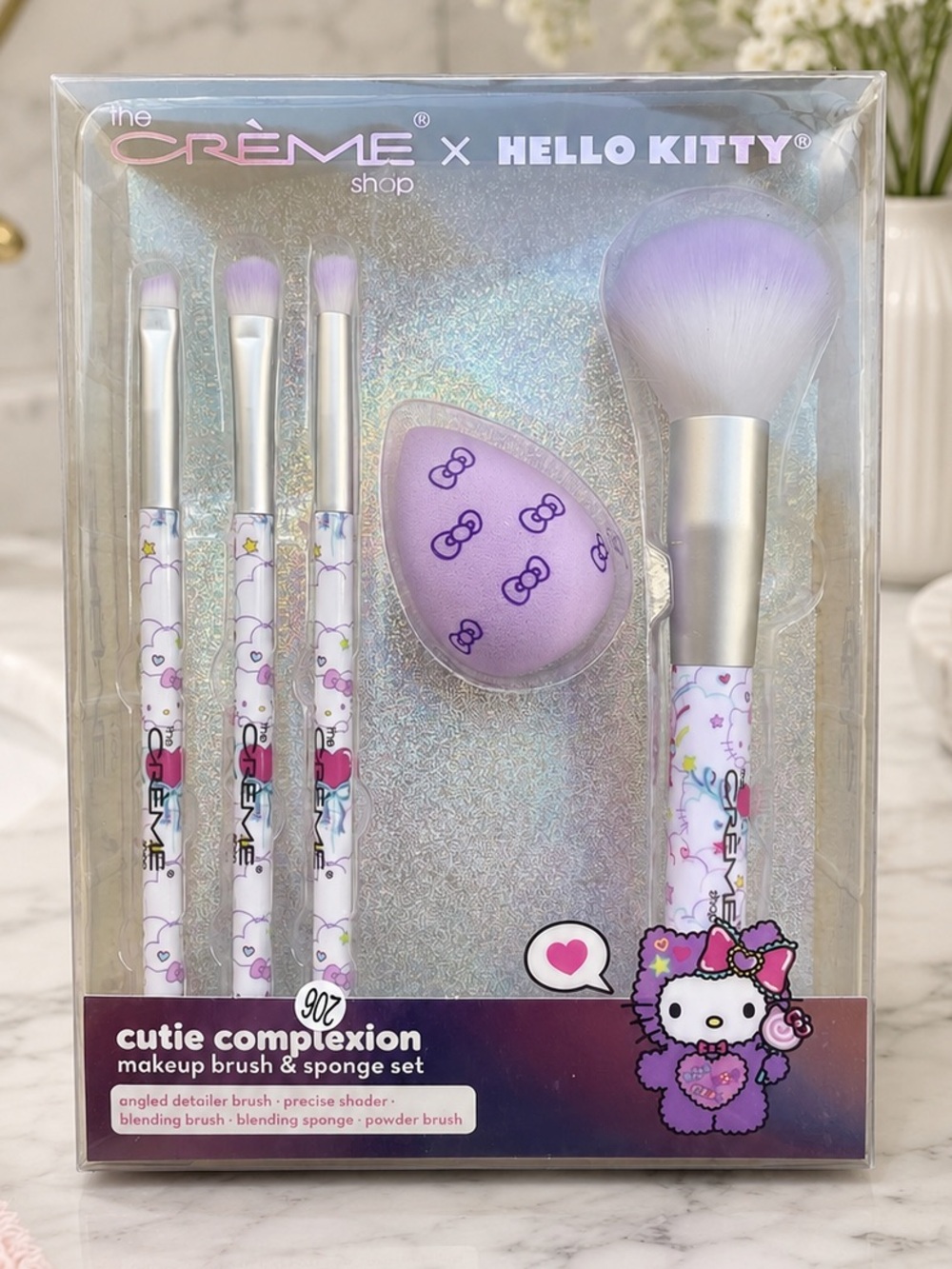 The Crème Shop x Hello Kitty Cutie Complexion Makeup Brush & Sponge Set